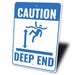 Pool Deep End Sign, Pool Area Sign, Gift for Pool, Pool Danger Sign ...