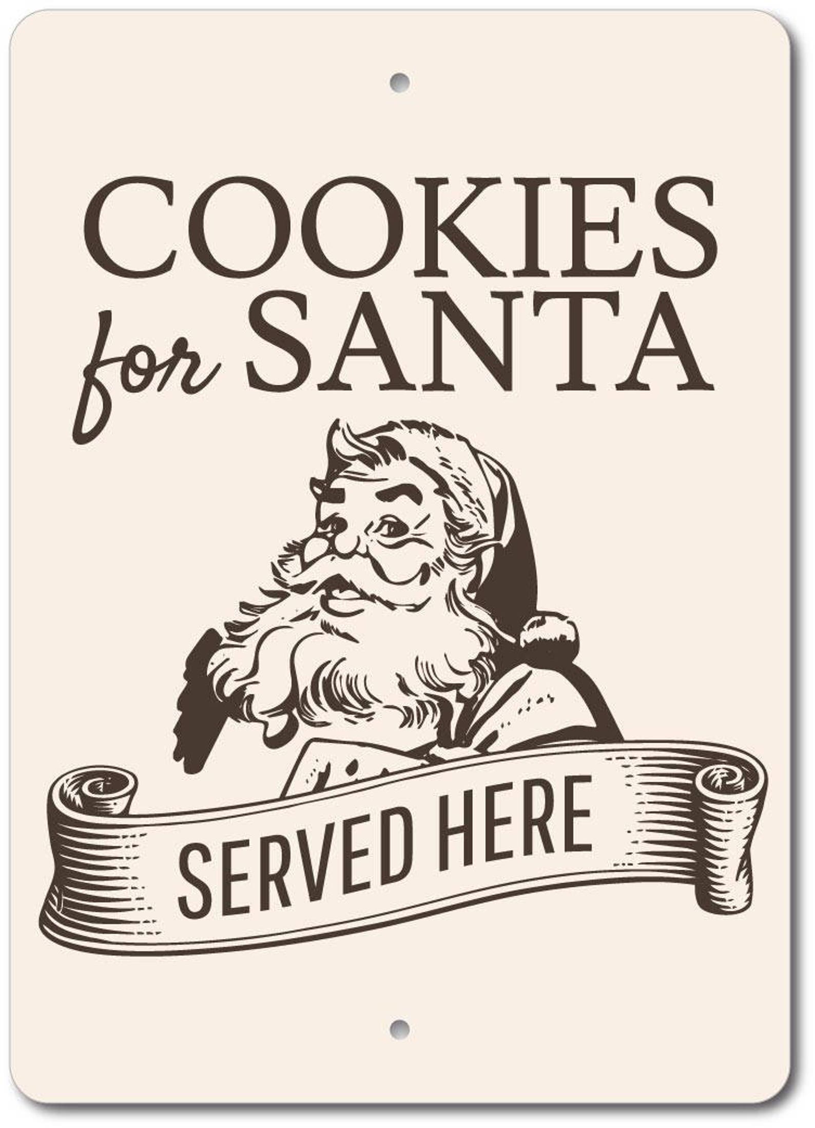 Santa Cookies Sign Santa Cookies Decor Cookie Lover Gift - Etsy