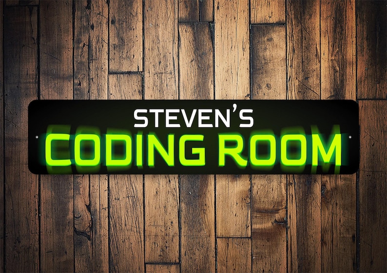 Codeerkamerbord, computerprogrammeur cadeau, teken voor codering, coderingscadeau, computernerd cadeau, coderingscomputer, slim coderingscadeau, kunst aan de muur afbeelding 1