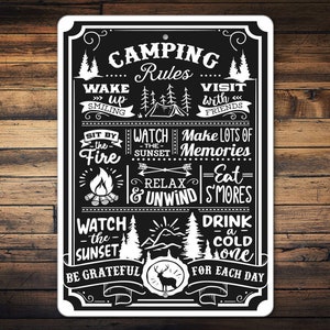 Camping Rules Sign, Camping Rules, Sign For Camping, Cabin Camping Sign, Cabin Decor, Decor For Lodge, Family Camping Sign, Camper Decor