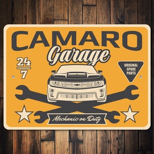 Camaro Garage Sign, Camaro Owner Gift, Camaro Signs , Dad Camaro Garage, Camaro Garage, Custom Garage Gift, Custom Camaro Gift - Metal Sign
