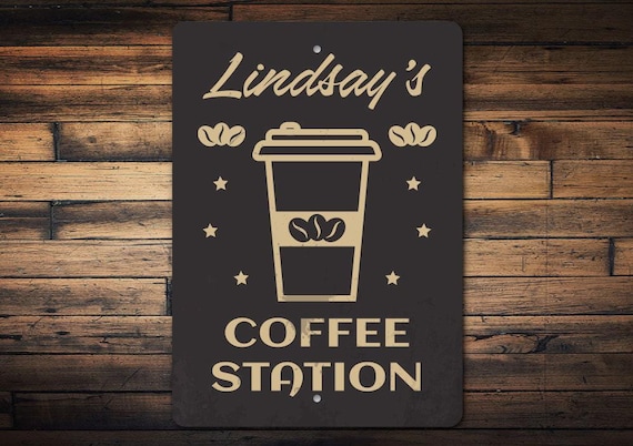 Coffee Station Sign, Custom Coffee Station, Coffee Room Sign, Coffee Making Gift, Coffee Mom Gift, Wall Coffee Gift, Custom Coffee Sign