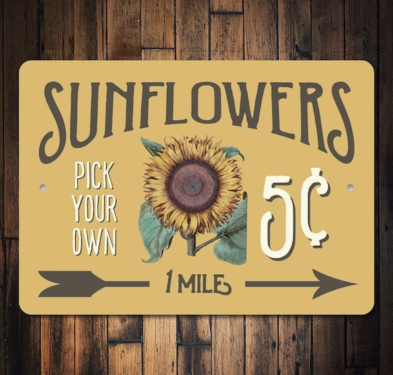 Sunflowers Sign, Sunflower Lover Gift, Flower Field Sign, Flower Field Decor, Sunflower Decor, Sunflower Gift, Quality Metal Sunflower Signs