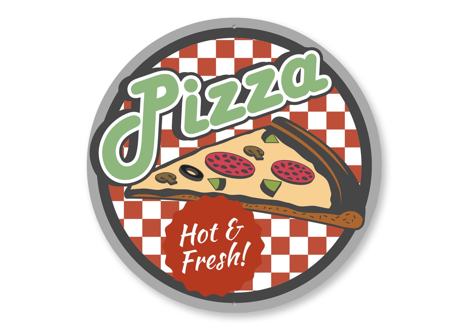 Hot Pizza Sign Fresh Hot Pizza Pizza Lover Decor Pizza Room Etsy