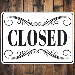 Closed Sign, Simple Closed Sign, Closed Shop Sign, Closed Building Sign, Closed Decor, Sign For Shopfront, Cute Store Sign, Store Metal Sign