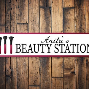 Beauty Station Sign, Sign For Makeup, Makeup Station, Moms Gift, Gift For Moms, Makeup Gift, Makeup Artist Decor, Decor For Her