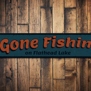 12 Metal Sign: Gone Fishing [MD0490] 