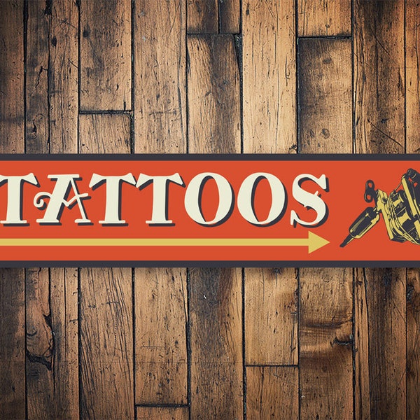 Tattoo Direction Sign, Tattoo Shop Outside, Tattoo Lovers, Custom Tat Sign, Tattoo Shop Owner, Tattoo Gift, Gift For Tat Studio - Tat Signs