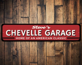 Father&#39;s Day Gift, Chevelle Garage Sign, Chevelle Sign, Custom Chevy Gift, Dad Garage Decor, Chevelle Gift, Chevelle -Quality Aluminum Sign