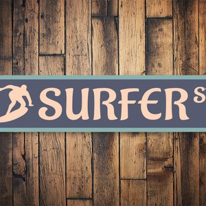 Surfing Area Decor, Surfer Street, Surfing Room Decor, Surf House Sign, Surfing Sign, Sign For Surfer, Gift For Surfing, Surf Shack Decor