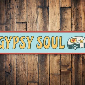 Signo de alma gitana, camper gitano, signo de camper hippy, vida de camping, decoración de camper, decoración para acampar, camping de amor - perritos calientes de aluminio de calidad