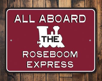 All Aboard Express, All Aboard Train, Family Train, Train Room Sign, Train Lover, Train Decor, Train Gift, Gift For Train Room - Metal Sign