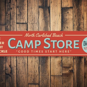 Camp Store Sign, Camping Family, Camp Living here, Aluminum Camping Sign, Outdoors Decor, Camps,  Camp Decor For House - Quality Aluminum