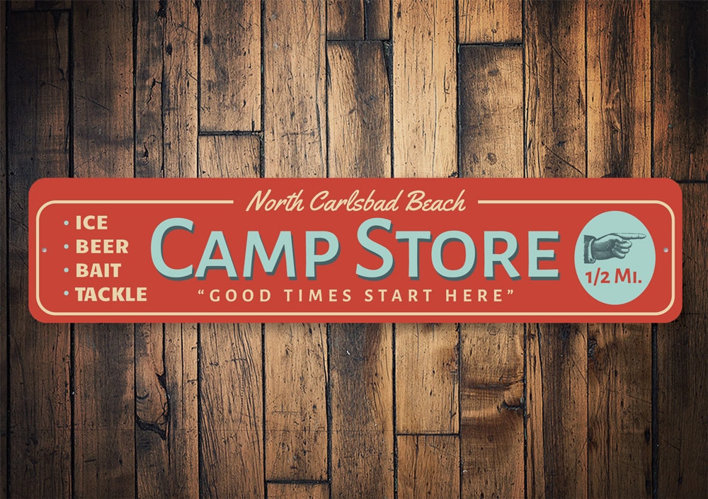 Camp Store Sign Camping Family Camp Living Here Aluminum Etsy