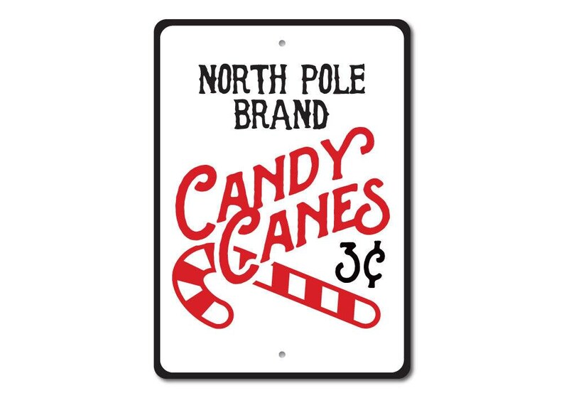 Candy Canes Sign, Candy Canes Decor, North Pole Sign, North Pole Decor, Candy Cane Sign, Holiday Candy Lover Sign, Quality Metal Candy Decor image 3