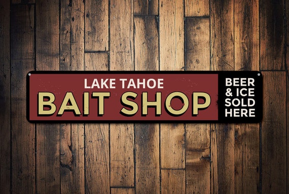 Lake Bait Shop Sign, Personalized Beer & Ice Sold Here Sign, Custom Lake  Location Name Sign, Lake House Decor Quality Aluminum Bait Shops 