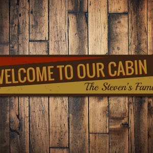 Cabin Sign, Personalized Welcome Sign, Cabin Decor, Metal Lake House Sign, Lake House Decor, Family Name Sign - Quality Aluminum Cabin Signs