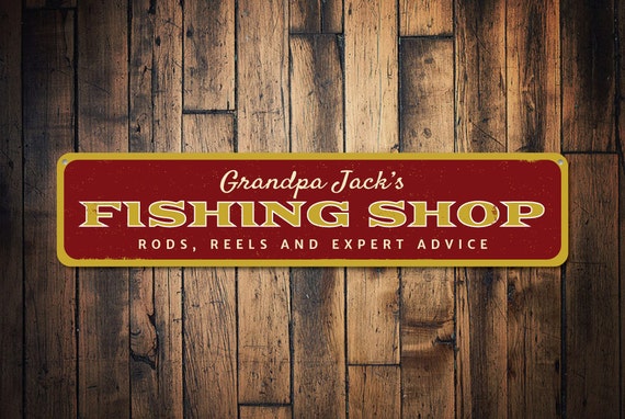 Fishing Shop Sign, Personalized Fisherman Gift, Custom Fishing Sign, Gift  for Fisherman, Fish Shop, Metal Lake House Decor quality Aluminum -   Canada