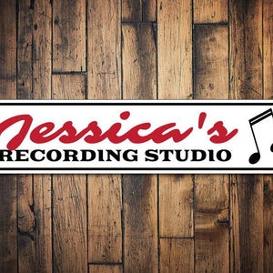 Recording Studio Sign, Music Note Sign, Custom Musician Gift, Gift for Music Lover, Metal Band Room Decor, Music Rooms - Quality Aluminum