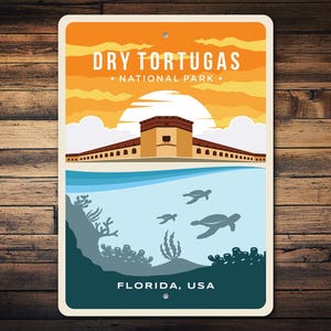 Dry Tortugas Sign, National Park Sign, Florida Wall Decor, Beach House Sign, Marine Life Decor, Dry Tortugas Gift - Metal Sign