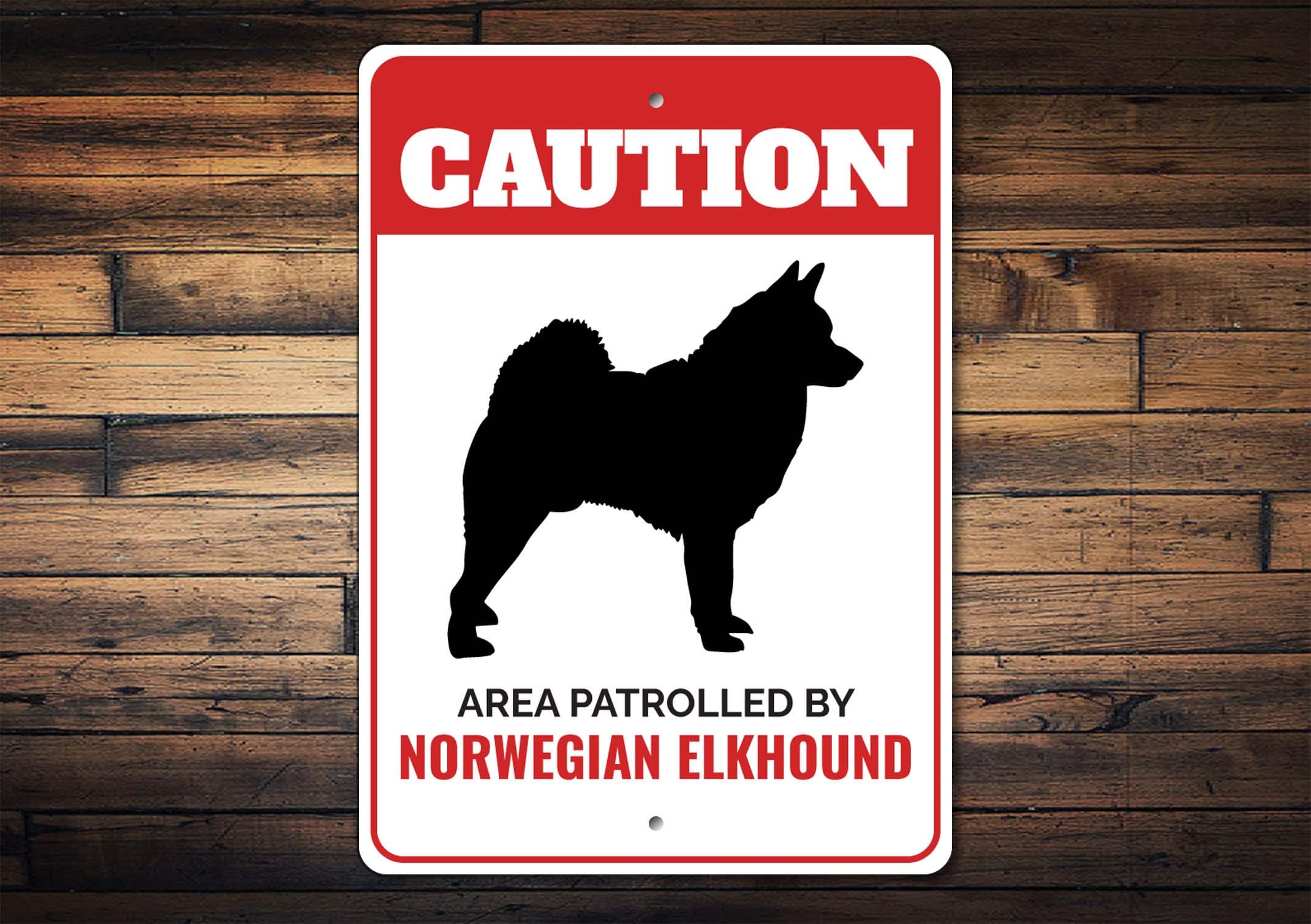 Norwegian Elkhound Dog Sign, Caution Dog Sign, Elkhound Lover, Dog Breed Signs, Elkhound Gift, Gate Dog Sign - Dog Metal Sign