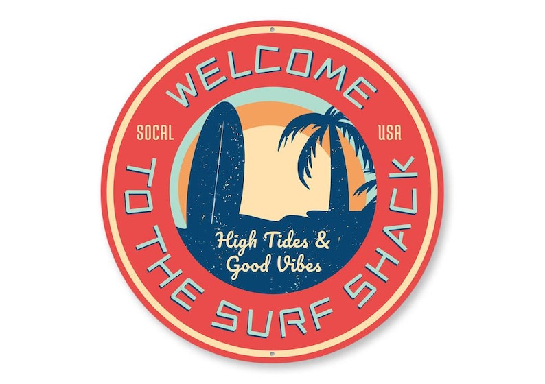 Welcome To The Surf Shack Sign, Vintage Surf Gift, Surfing Shack, Surfers, Surfer Decor, Surf, Surfer, Gift For Surfer, Girl Surfing Shack image 2
