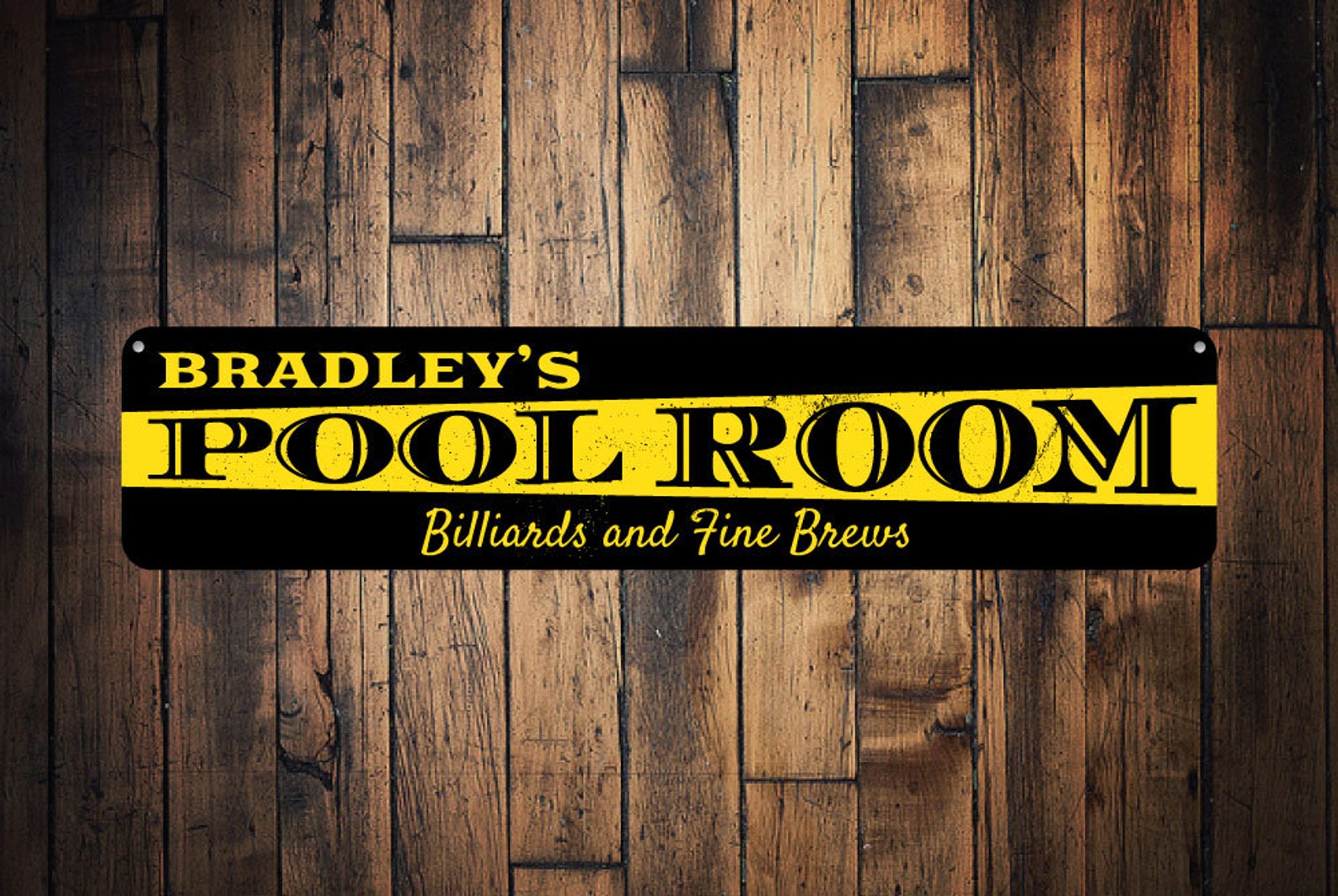 Pool Room Sign, Personalized Billiards & Fine Brews Sign, Custom Name ...