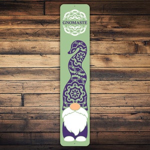 Gnomaste Mandala Porch Sign, Protection Charm, Front Door Welcome Sign, Vertical Metal Sign, Gnomaste Sign, Gnomaste Decor, Gnomaste Gift