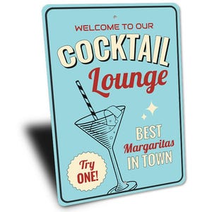 Margarita Lounge Sign, Cocktail Lounge Sign, Margarita Lover Gift, Mexican Restaurant Decor, Cocktail Lover Sign, Quality Metal Lounge Signs image 3