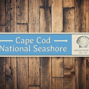 Panneau directionnel Cape Cod National Seashore, Cape Cod Wayfinder, décoration bord de mer, décoration de maison de plage, cadeau Cape Cod - plaque en métal