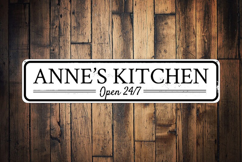 Kitchen Open 24/7 Sign Personalized Kitchen Name Sign Custom Etsy