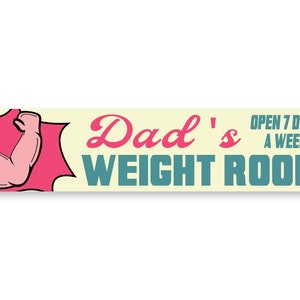 Retro Weight Room Sign, Weight Room Sign, Weight Decor, Lifting Sign, Dad Lifting, Garage Gym Sign, Gym Decor, Home Gym Sign, Sign For Gym image 2