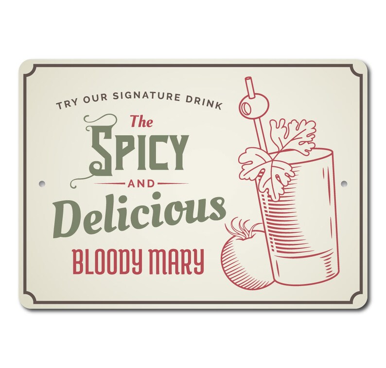 Bloody Mary Sign Bloody Mary Decor Bloody Mary Bar Sign Etsy