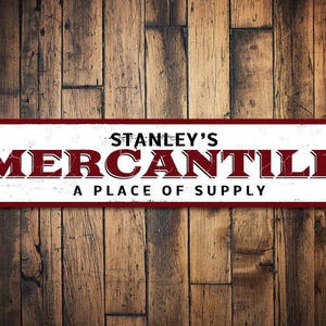 Mercantile Sign, Personalized Supply Store Name Sign, Metal Home Decor, Custom Shop Sign, Country House Decor, Supplies - Quality Aluminum