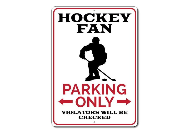 Hockey Fan Parkschild, Hockey Schild, Geschenk für Hockey Fan, Hockey Geschenk, Hockeyspieler Schild, Mannhöhle Dekor - Hochwertiges Aluminium Hockey Fans Bild 3