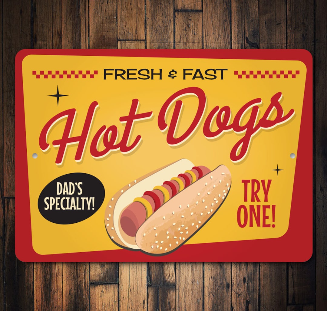 Hot Dog Sign, Vintage Hot Dog Sign, Hot Dogs, Moms Kitchen, Kitchen