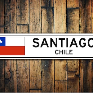 Chile Flag Sign, Chile Souvenir, Chile Gift, Country Souvenir, Metal City Sign, City Sign, City Souvenir - Custom Quality Aluminum Sign