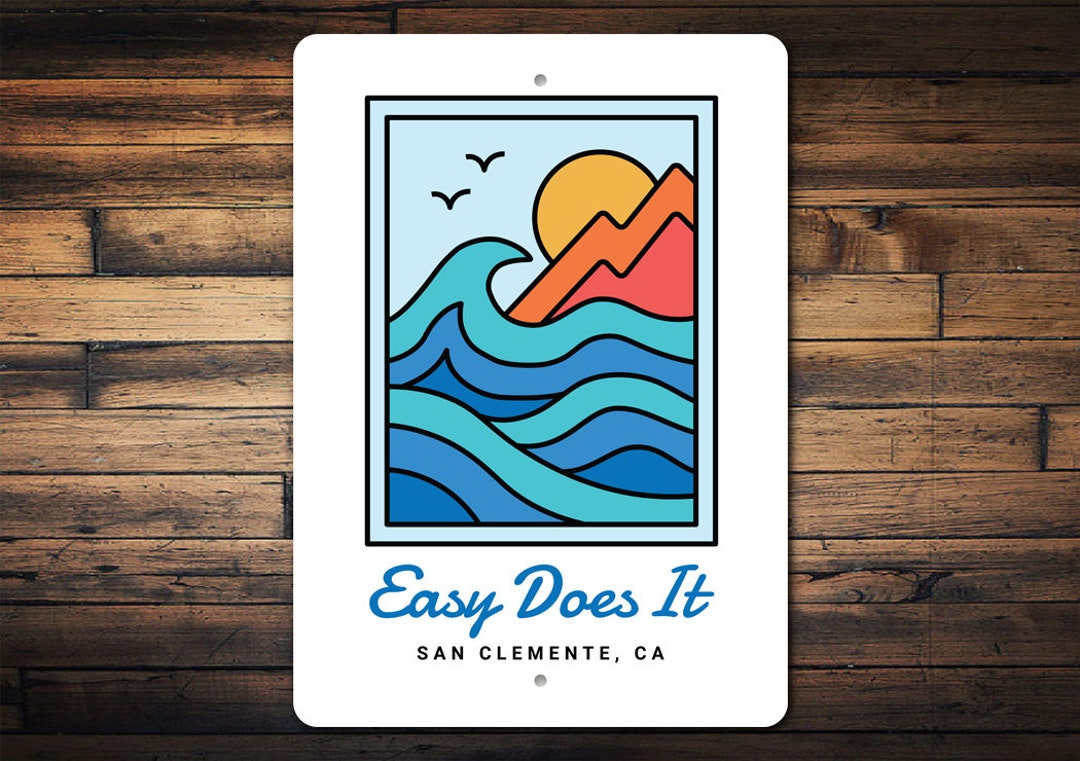 Easy Does It Sign, Beach Relaxation Sign, Beach House Decor, Beach Wall ...