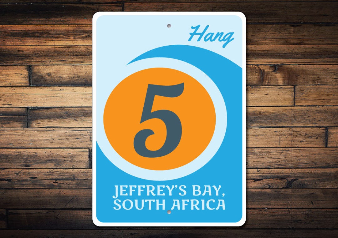 Hang Five Sign, Hang 5 Decor, Custom Surfer Gift, Surfing Sign, Wave