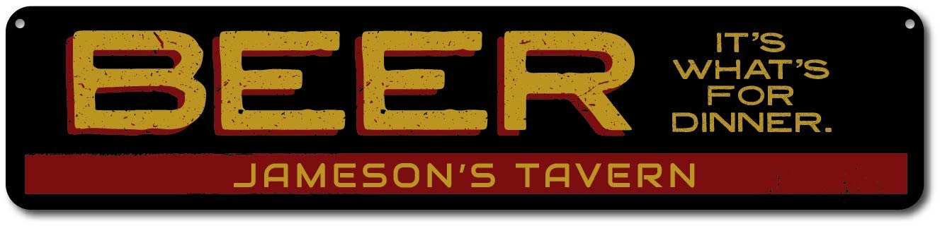 Beer It's What's For Dinner Sign Personalized Tavern | Etsy