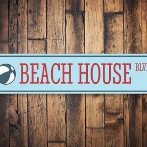 Beach House BLVD Sign, Custom Beach House Sign, Beach House Street Sign, Home Decor, Beach Decor, Beach House Gift, Beach House Metal Sign