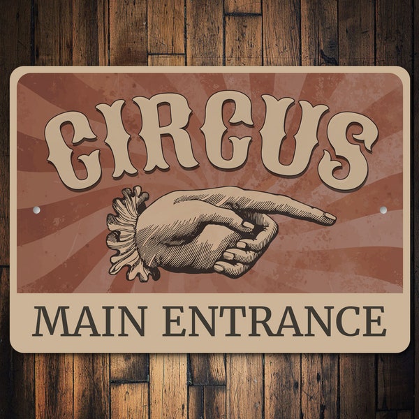 Circus Hoofdingang, Hoofdingang, Circuskamers, Vintage Circus, Teken voor Circus, Circushuis, Circus Decor, Circusteken - Kwaliteitsbord