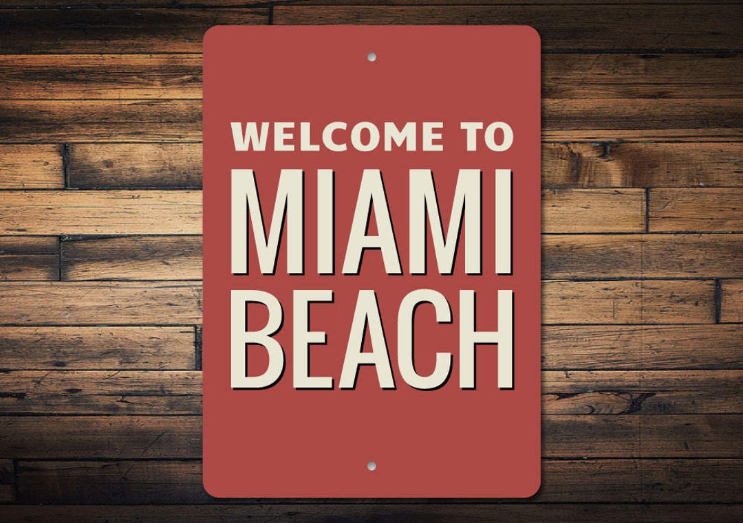 Miami Beach Sign, Custom Beach Decor, Beach Sign, Beach