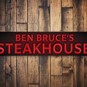 Home Steakhouse Sign, Custom Steak Gift, Steak Chef Gift, Sign For Chefs, Gift For Grilling, Outside Grill Gift, Dad Steakhouse, Custom Gift