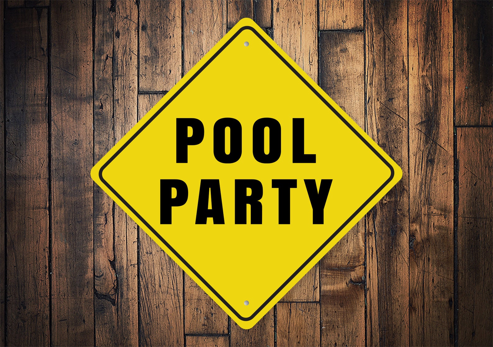 Pool Party Sign Caution Pool Party Caution Sign Outdoor Etsy UK