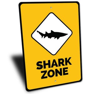 Shark Zone Signs, Shark Zone Sign, Shark Lovers, Ocean Decor, Shark Lover Decor , Ocean, Custom Ocean Sign - Quality Aluminum Shark Zones image 3
