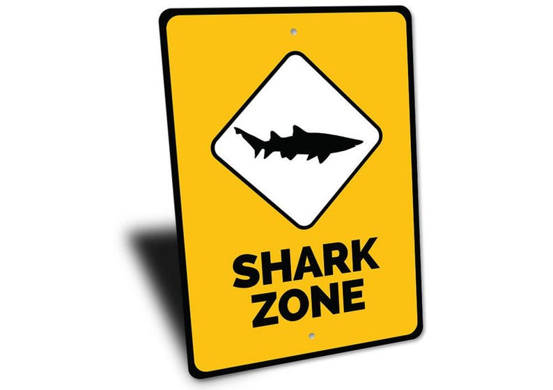 Shark Zone Signs, Shark Zone Sign, Shark Lovers, Ocean Decor, Shark Lover Decor , Ocean, Custom Ocean Sign - Quality Aluminum Shark Zones image 3