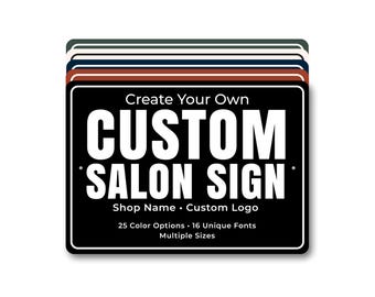 Custom Salon Sign, Personalized Barbershop & Beauty Shop Metal Sign with Custom Logo
