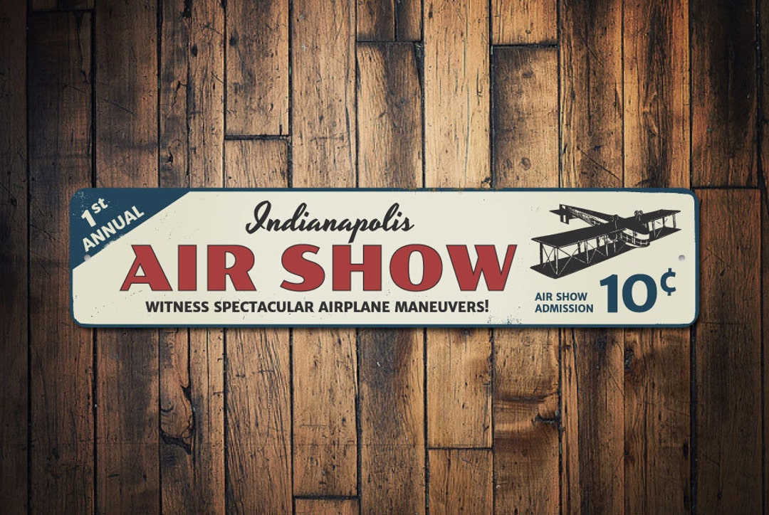 Vintage Air Show Sign, Retro Aviation Decor, Custom City Location ...