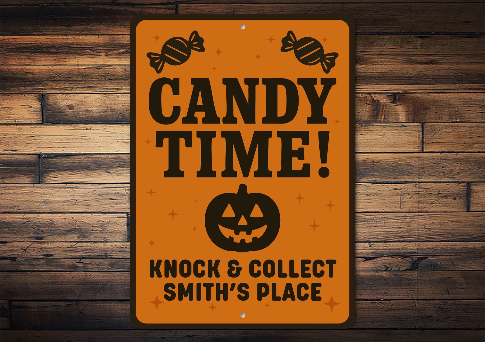 Candy Time Sign, Halloween Party Sign, Trick or Treat, Personalized ...